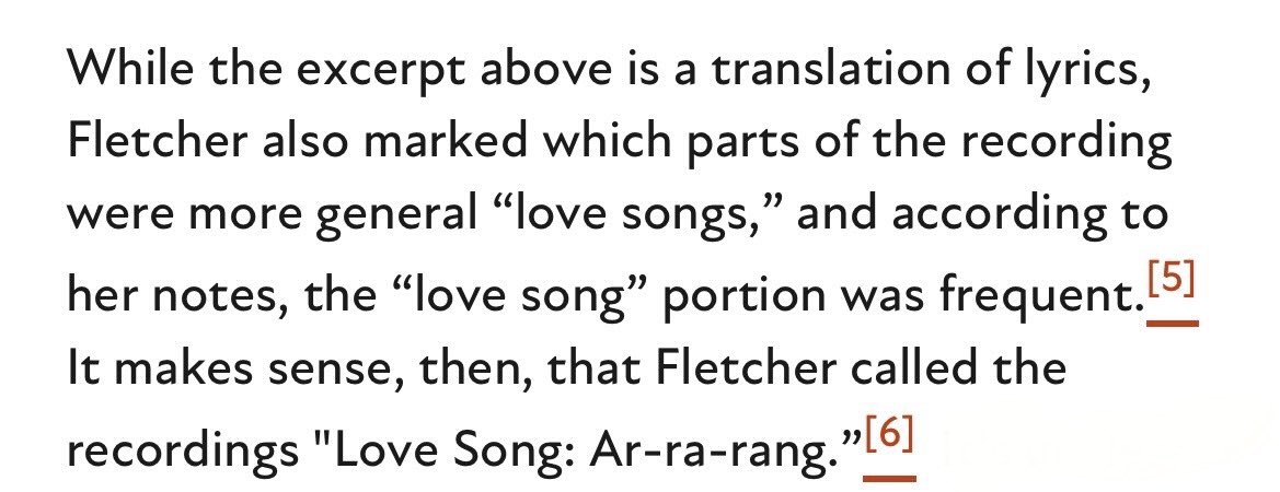 Honestly I never posted about that 7 Korean men who went to study in the US but there’s a part that confused me because the recording of first ARIRANG is also called “LOVE SONG”?

“The first known recording of Arirang was made in July 1896 by American ethnologist Alice C.
