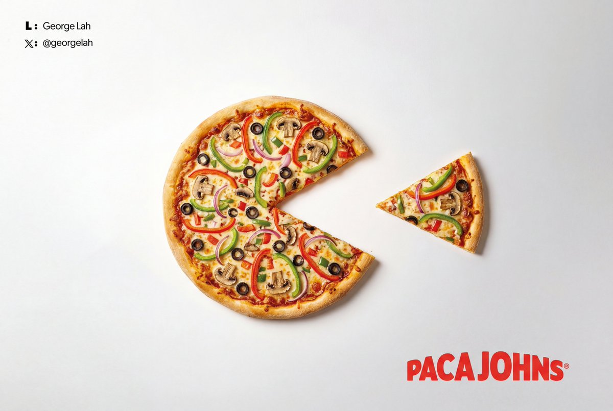 georgelah's tweet image. Paca John's... 

@OneMinuteBriefs - Brief of the Day: Create posters to advertise #PizzaDelivery for #NationalPizzaDay