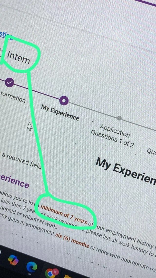 Intern with 7 years of experience ?