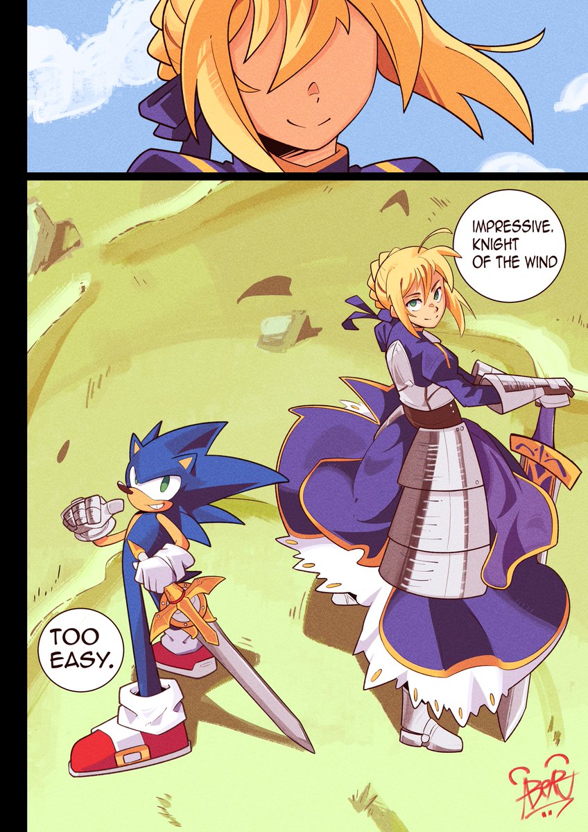ABear_here's tweet image. Sonic &amp;amp; Saber