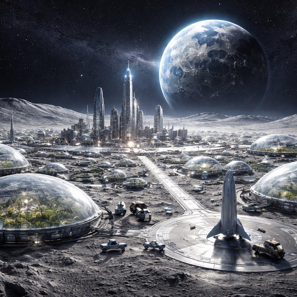 GlobeEyeNews's tweet image. Elon Musk to build a city on the Moon in less than 10 years.