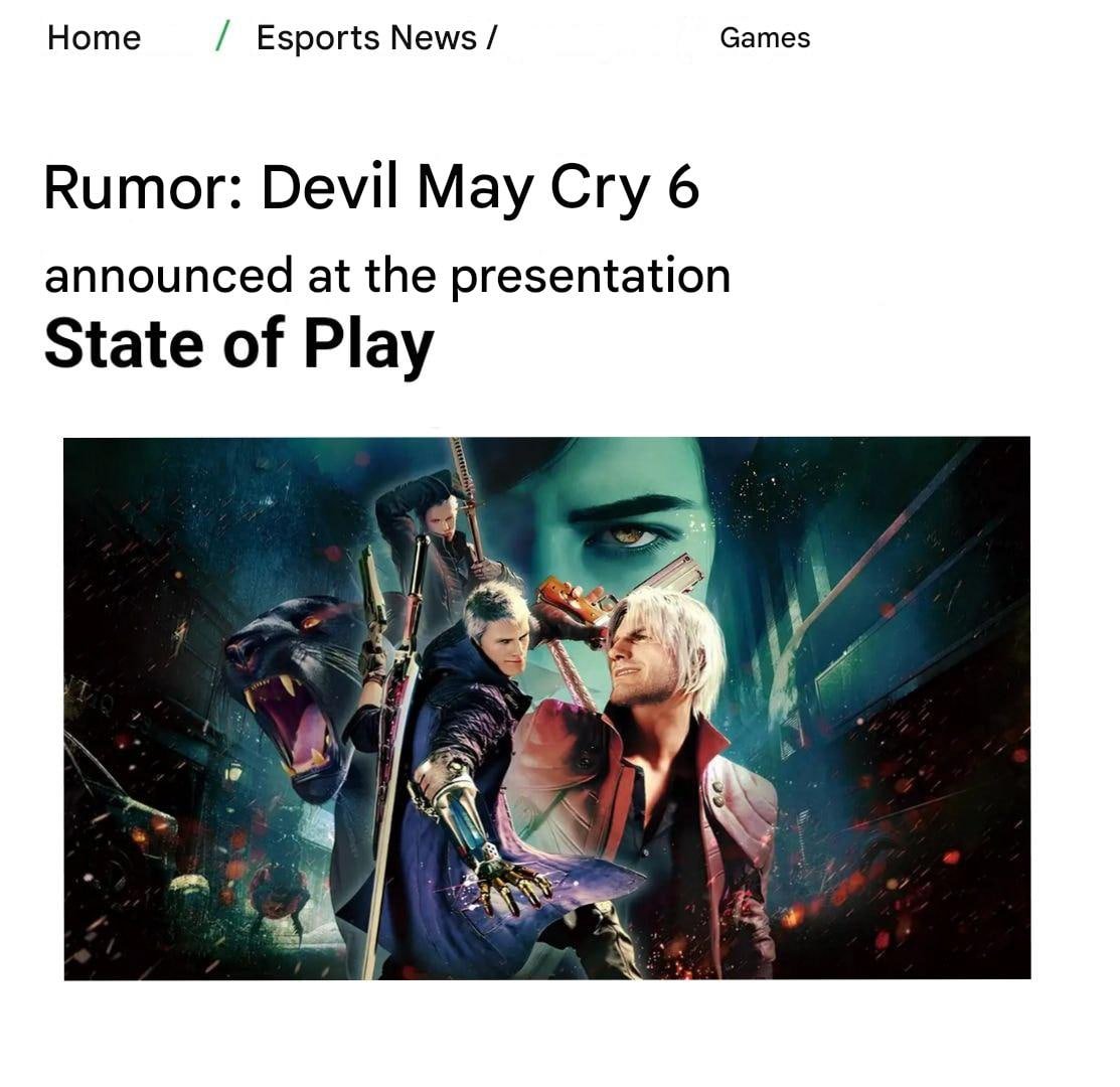 aniwispcom's tweet image. ❗️#DevilMayCry6 may be revealed on February 13th at #StateofPlay

#TripleSeven claims: #Capcom is preparing to announce #DMC6 this year—and the stage has already been chosen.

Waiting list:
▫️#Marathon
▫️#ResidentEvilRequiem
▫️#NewGodofWar

#DMC #Games #GameDev #GamingNews
