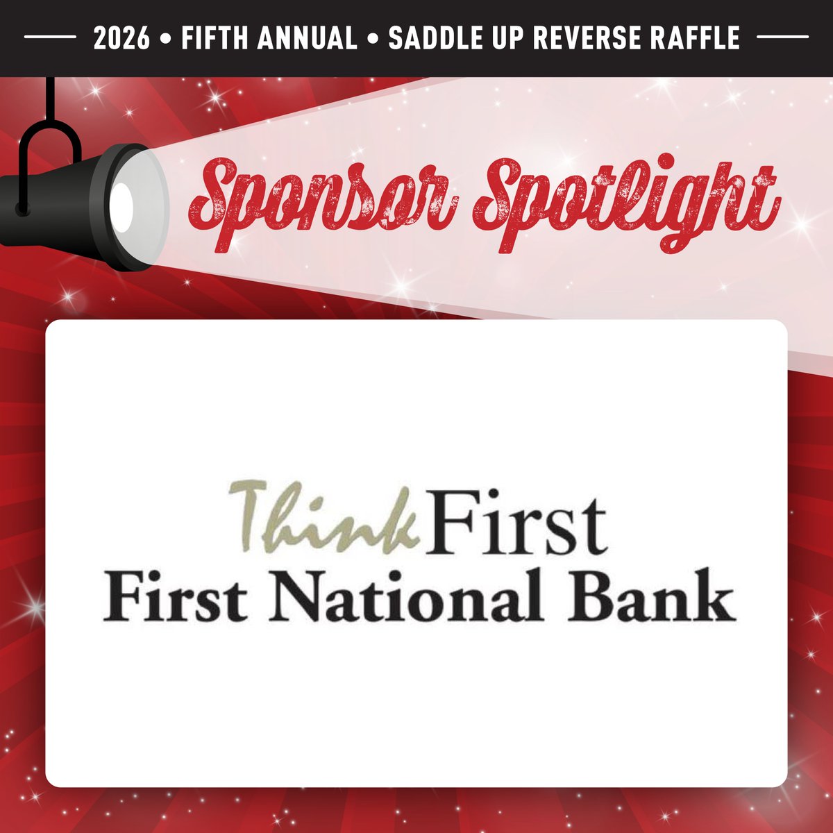 Huge thanks to First National Bank for investing in our reverse raffle as a sponsor! We appreciate you always making solid deposits into our community. 💰🙌