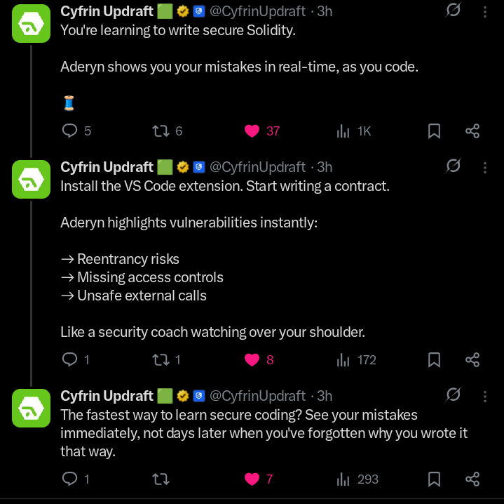 BarneyChainDev's tweet photo. #CyfrinUpdraft
#soliditydevs
#Web3Culture
#Web3Life https://t.co/u0ub9sMvbq