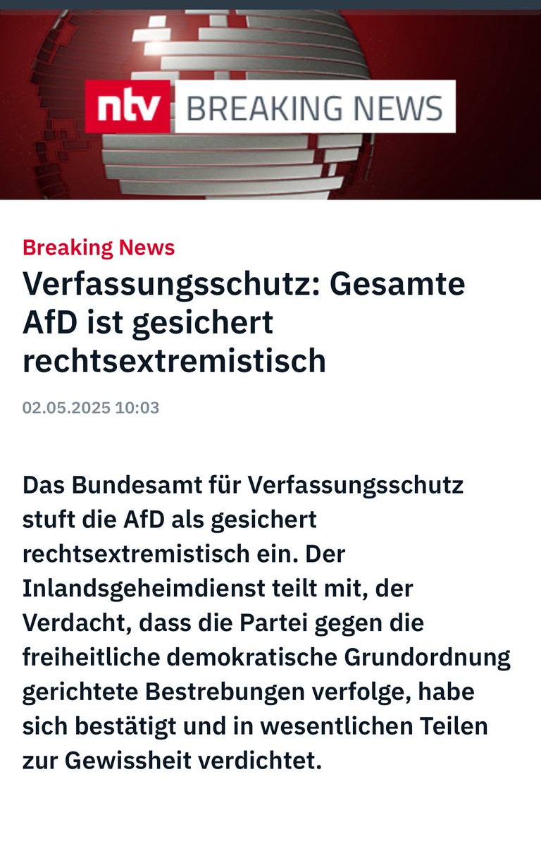 SchlimmeDinge's tweet image. Im Übrigen bin ich der Meinung, dass die gesamte, als gesichert rechtsextremistisch eingestufte AfD jetzt verboten werden muss, um Schaden von der freiheitlich demokratischen Grundordnung Deutschlands abzuwenden.

#AfDVerbotJetzt #NieWiederIstJetzt