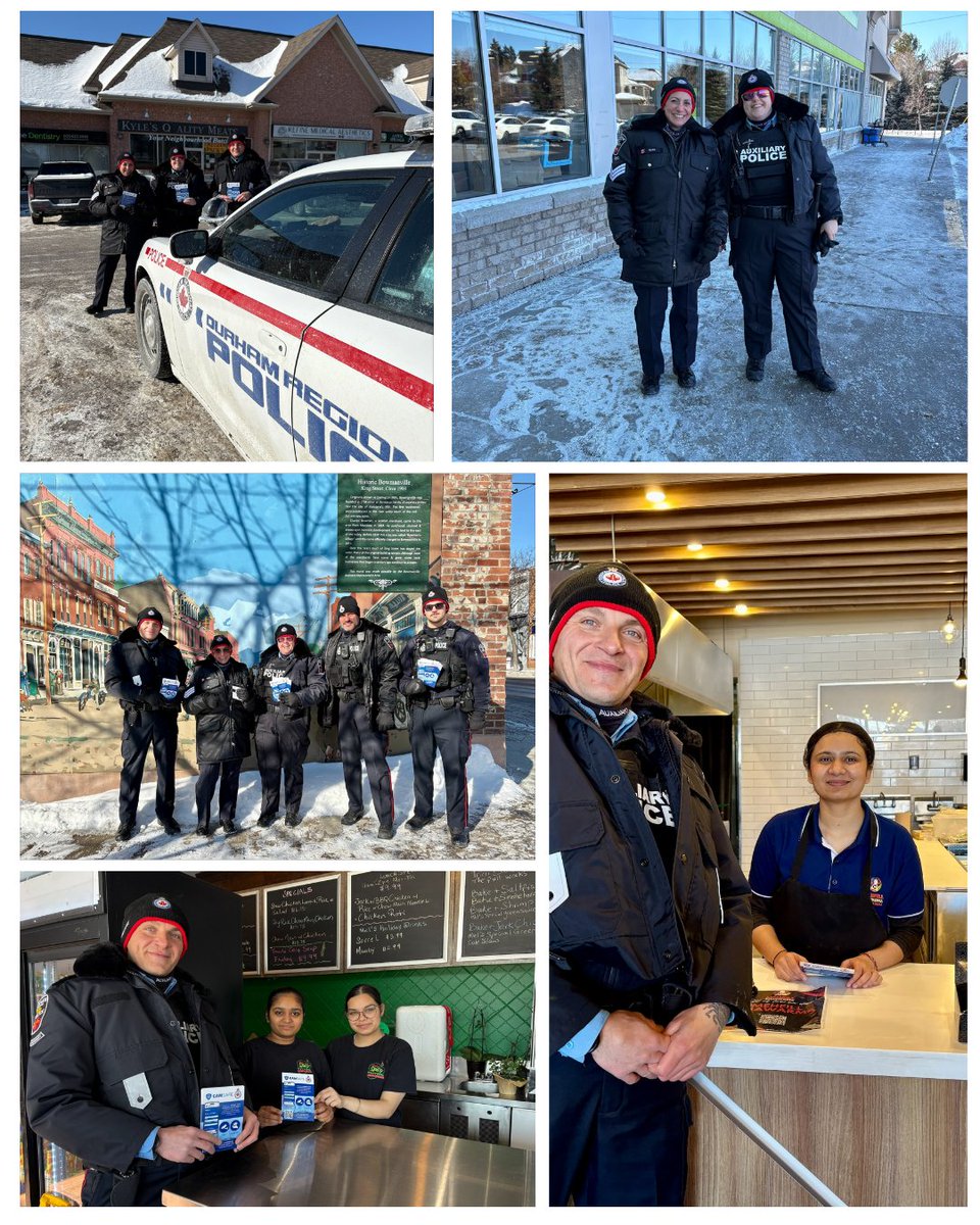 DRPSEastDiv's tweet photo. Auxiliary officers from @DRPSEastDiv braved the cold on the weekend to attend several area businesses to talk about the  #CAMSafe program.  
For more information, click here: https://t.co/tzBkBzur9e
To register your personal or business camera, click here:
https://t.co/UsiUGgsI3o https://t.co/NGE8yIyT55