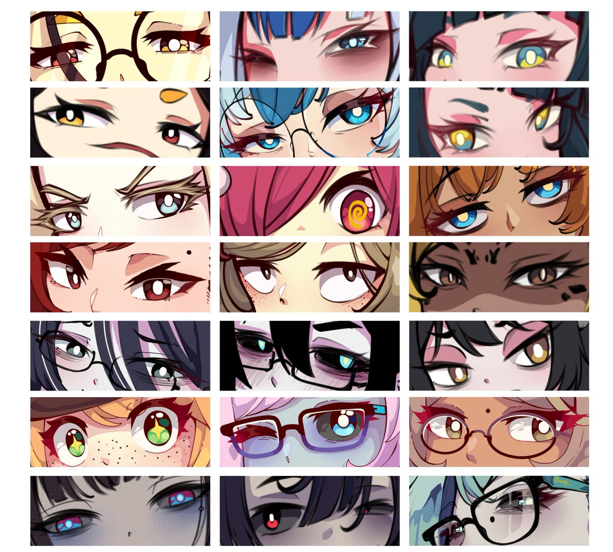 eye collection i love drawing eye and i think each of my oc have noticable looks  on them

#originalcharacter