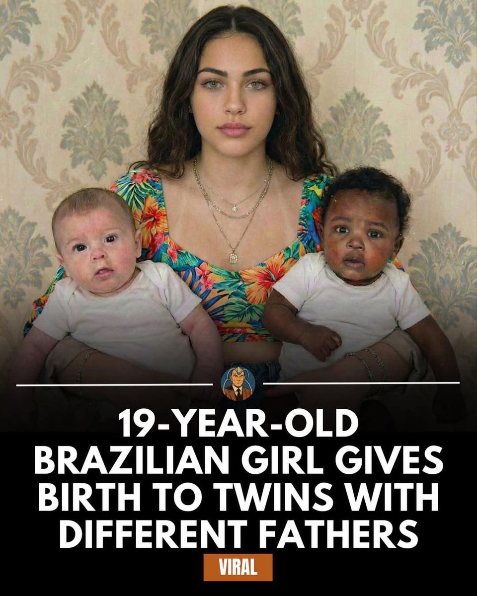 Joe__Bassey's tweet image. In Brazil 🇧🇷, a 19-year-old woman from Mineiros, Goiás, gave birth to twin boys with different biological fathers. This rare phenomenon, known as heteropaternal superfecundation, occurs when two eggs are fertilized by sperm from two different men during the same ovulation cycle.