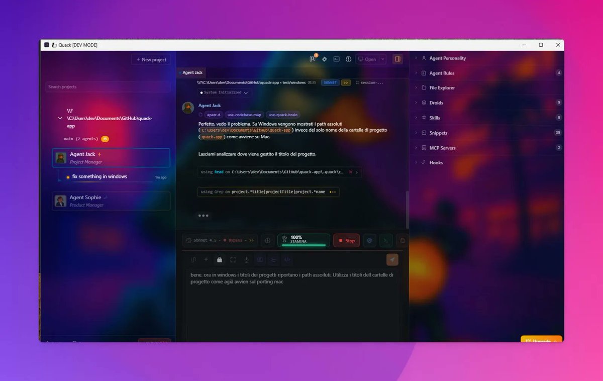 alekdobrohotov's tweet photo. Quack 0.5.2 is locked and loaded. 🪟
✅ Windows support: done.
Just running final tests with @88mph_it.

@TauriApps + Windows was... educational.

(read: painful but we survived)

Shipping this week.

Who's been waiting for this? 👇

#BuildInPublic  #IndieDevs https://t.co/7T8PjiRTcn