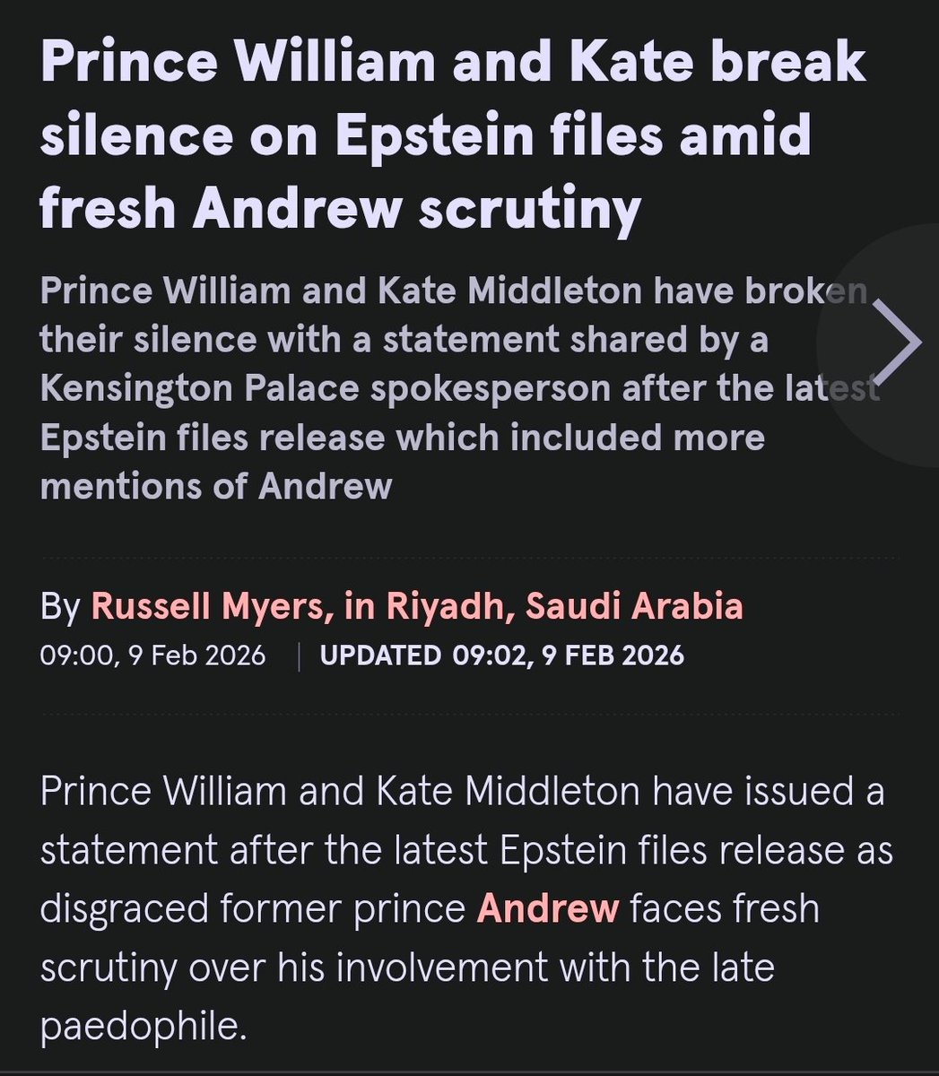 NSome1ne's tweet image. 🕳️
SUDDENLY THEY FEEL SYMPATHY FOR THE VICTIMS.

Two of the pedophile protectors #PrinceWilliam and #Kate are scared,

From the Article:
They have been left 
“deeply concerned” and wanted to share their sympathies with the victims.🙄

YEARSSSS TOO LATE