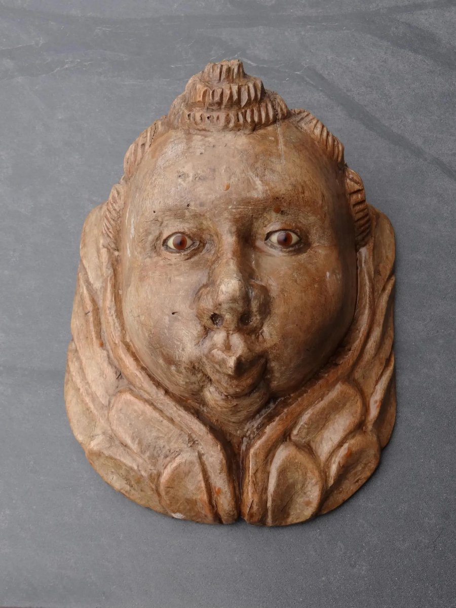 elementsdeco's tweet photo. Vintage Mexican “El Angel” mask
Hand-carved wood cherub with real glass eyes
Pure folk art soul & aged patina Boho, spiritual or collector’s dream ♡ Shop: https://t.co/vfUhTwfKPa
#mexicanart #vintagefolkart #angeldecor #handmadeart #VintageWoodenMask https://t.co/0xooM4P8Gi