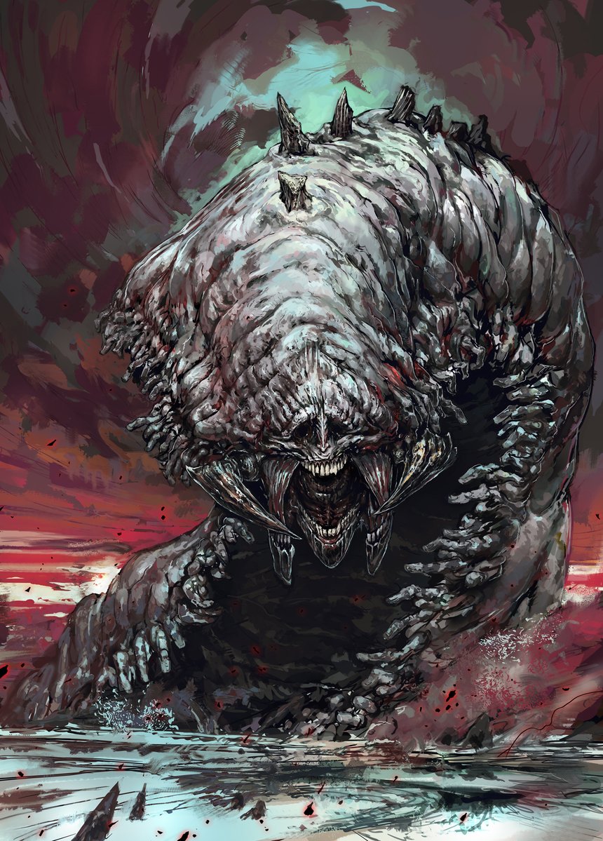 CcrawlerArt's tweet image. "Once the False Worm breaches the surface of the desert dunes - the nightmare begins."

Based on @CometLordMinis 's awesome sculpt!