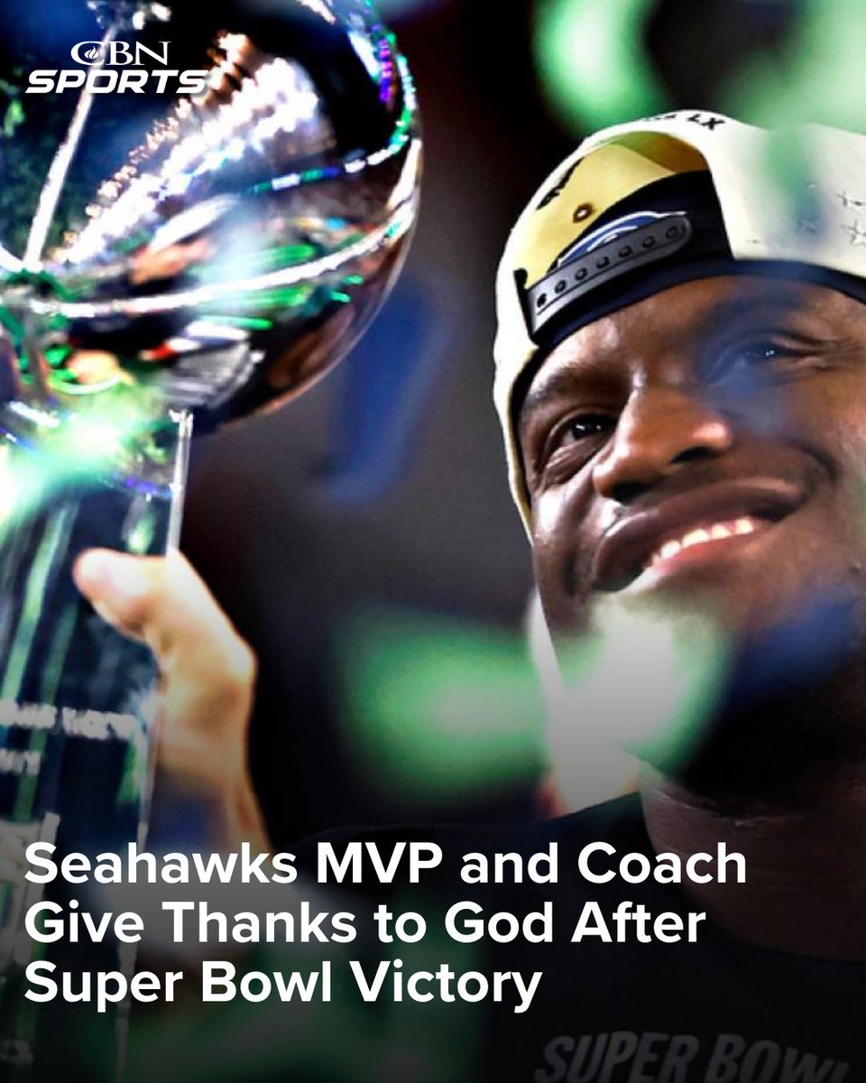 cbnsports_'s tweet image. The Seattle Seahawks are celebrating today after winning the Super Bowl last night. The game's MVP, Seahawks running back Kenneth Walker III, honored the Lord, saying, "First and foremost, I want to thank God for this blessing..." More here: cbn.com/news/entertain…