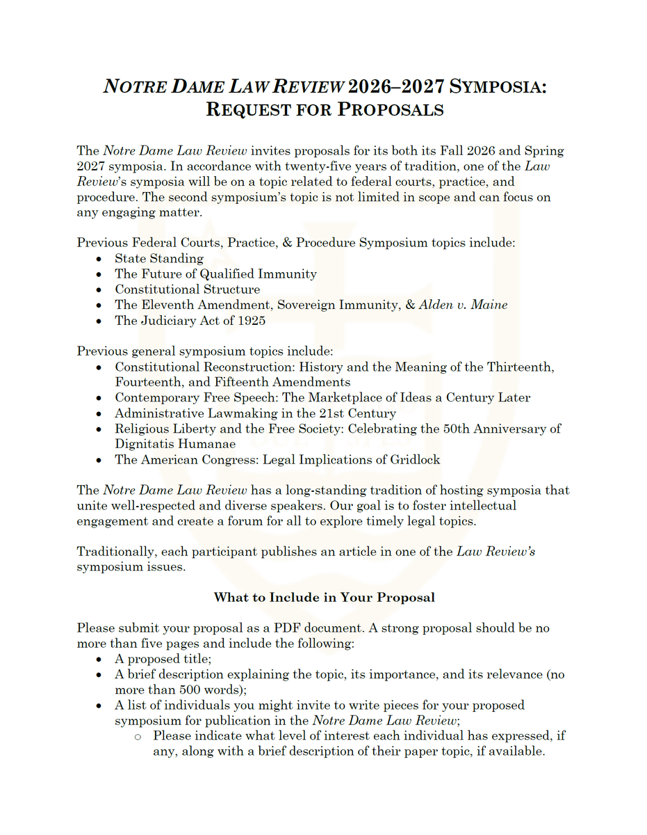 Nᴏᴛʀᴇ Dᴀᴍᴇ L. Rᴇᴠ. (Notre Dame Law Review) tweet media
