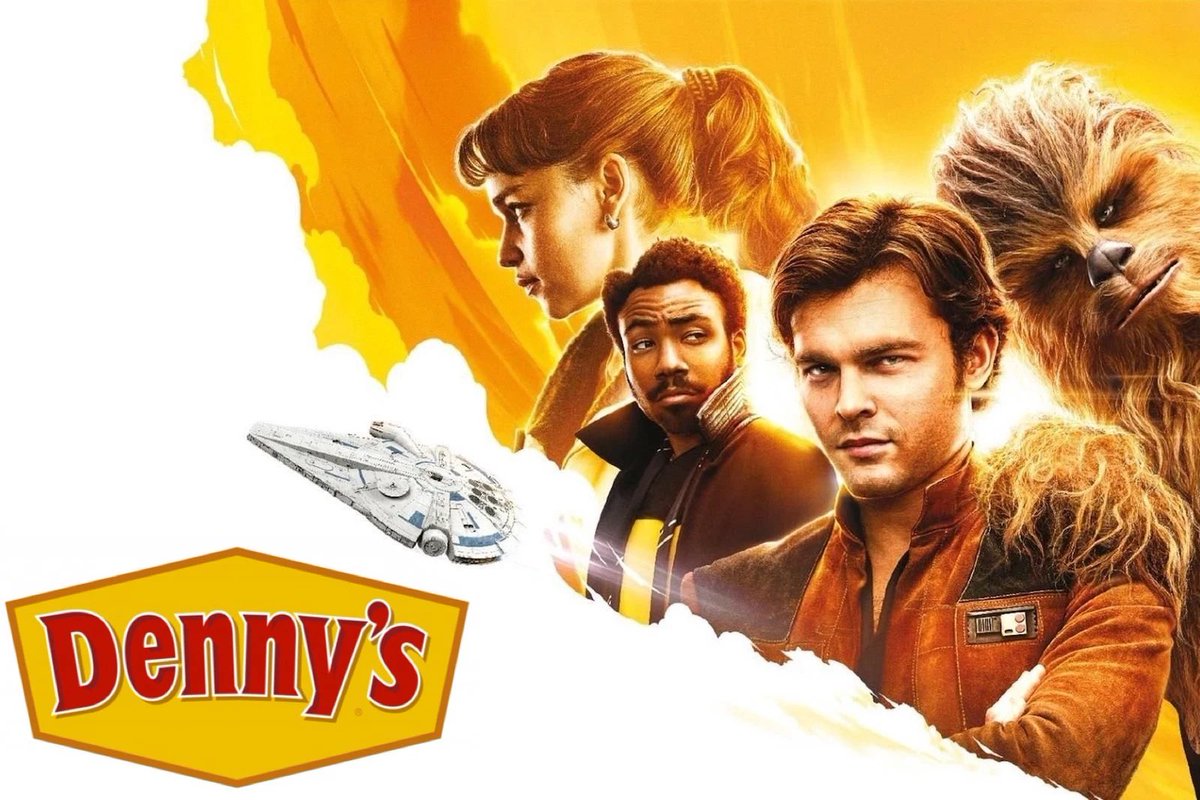 kingdjarins's tweet image. what do yall know about the solo (2018) denny’s collab