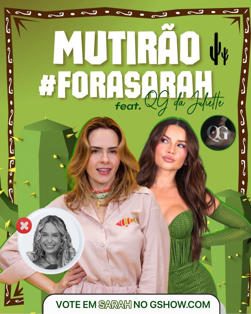 QGdaJuliette's tweet image. Hoje às 21:00 teremos mutirão com o @qganapaula.

Esperamos todos vocês que queiram contribuir. 🌵

Deem RT aqui para espalhar! 

#bbb26 #forasarah