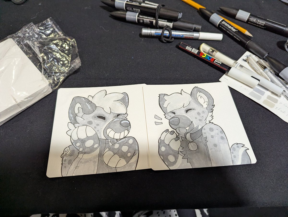 Some of the doodles I managed to do ! I wish so bad I could do more but damn did these take me out by the end of the con