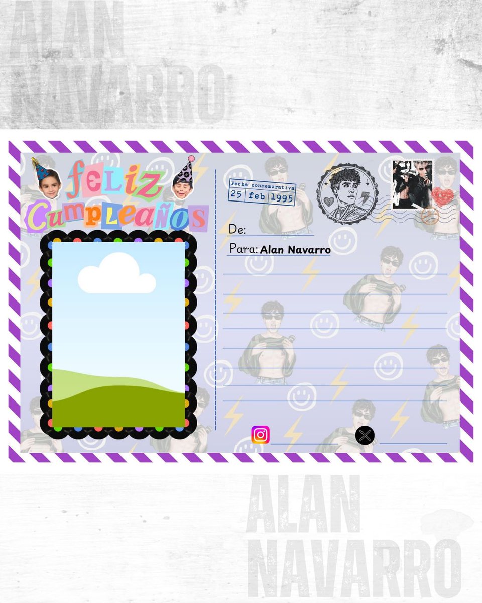 Se parte de la sorpresa de cumpleaños para <a href="/alannavarro/">Alan Navarro</a> este 25 de febrero, 🎉🎁manda tu postal felicitándolo 💞 por DM a nuestra cuenta de Instagram Crew The Bleachers CDMX Oficial. 

•Tienes hasta el día 15 de este mes para mandar tu postal. 

#HBDALAN31 #HBD31ALAN