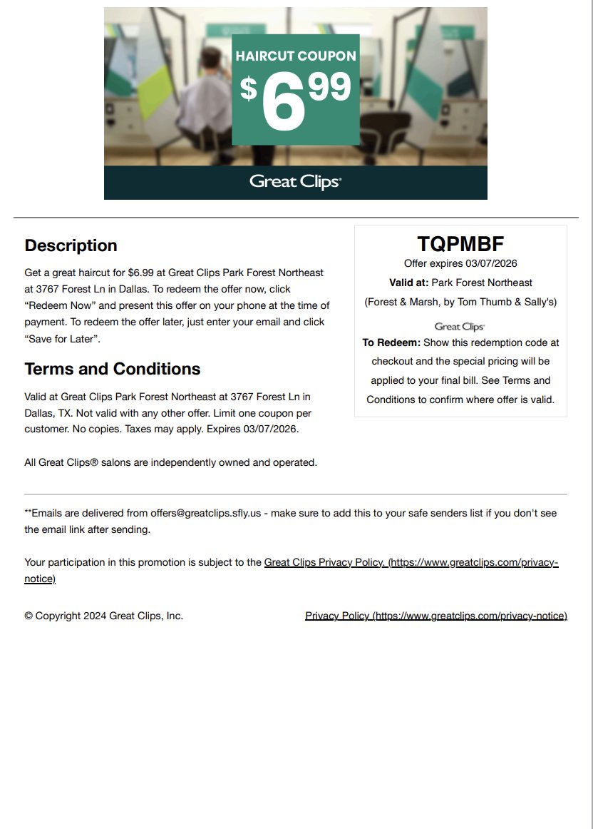 {April 2026} $9.99 + $8.99 Great Clips Coupons tweet media