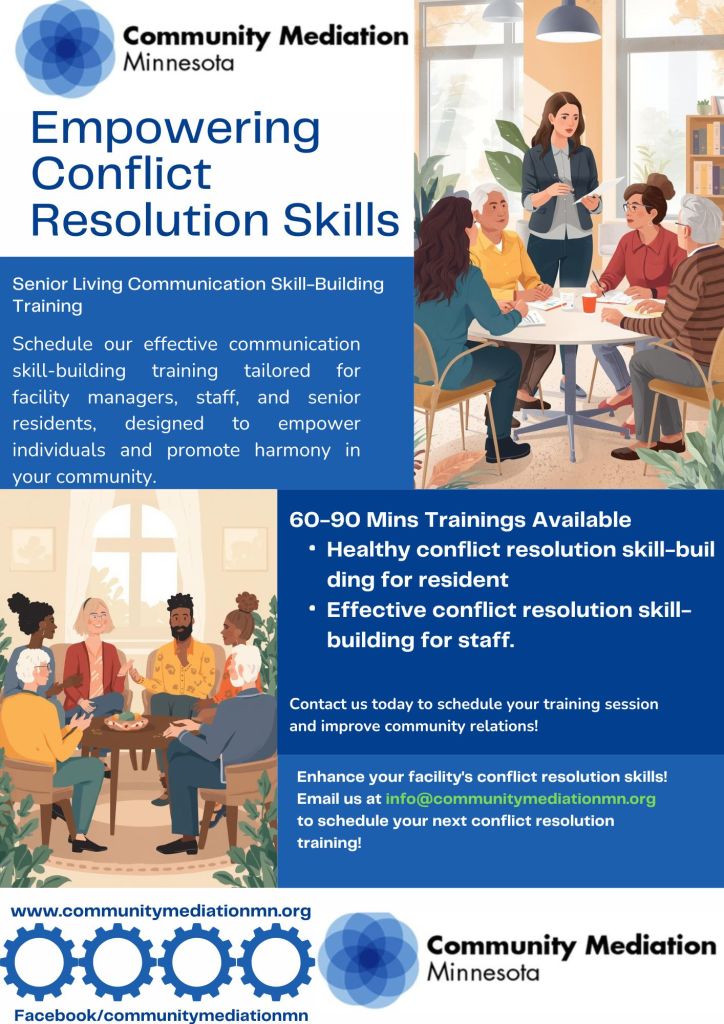 Senior living communities are more than just places to reside—they are vibrant ecosystems where residents, families, and staff interact daily. These interactions require a specialized skill set rooted in empathy, communication, and awareness. 👇

communitymediationmn.org/senior-housing…