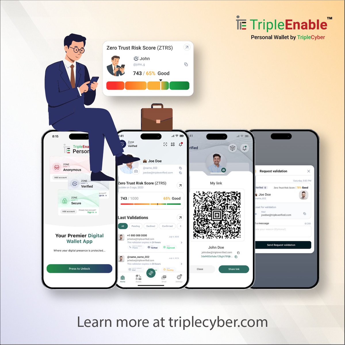 Your digital assets need real protection. 
#TripleEnable Personal Wallet keeps your credentials and sensitive info safe. Take control of your digital identity today!