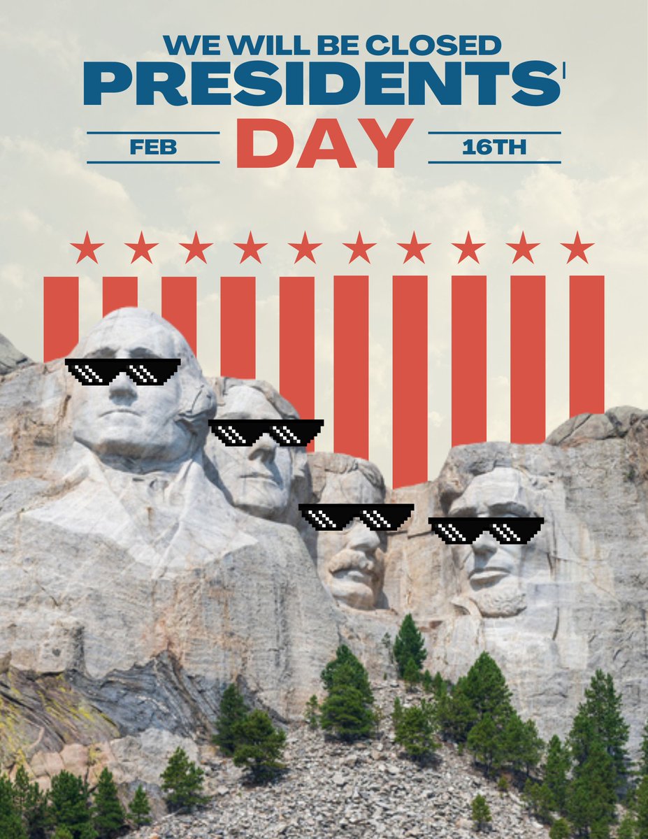 AZ_JrSr_HS's tweet photo. We will be closed Monday, February 16th for Presidents' Day.
We will be back to business (and learning) Tuesday, February 17th.
#presidentsday #federalholiday #closedfortheday #Monday https://t.co/IAYEFPrtML