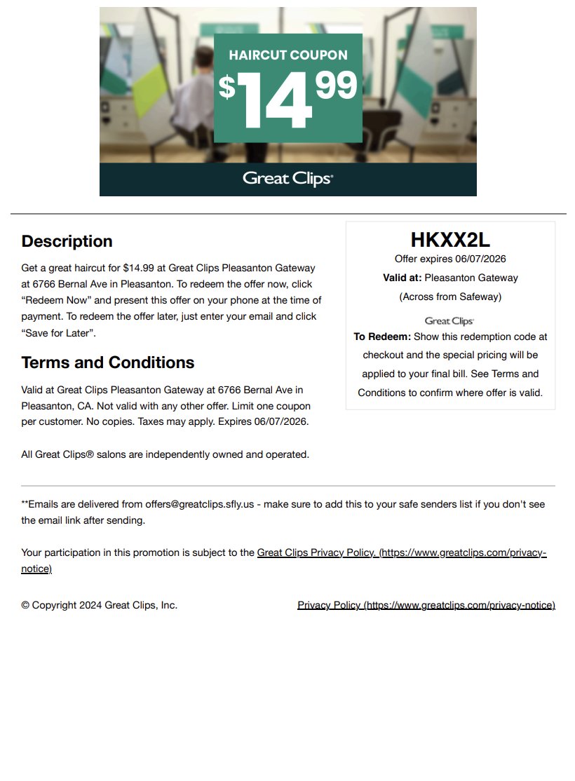 {April 2026} $9.99 + $8.99 Great Clips Coupons tweet media