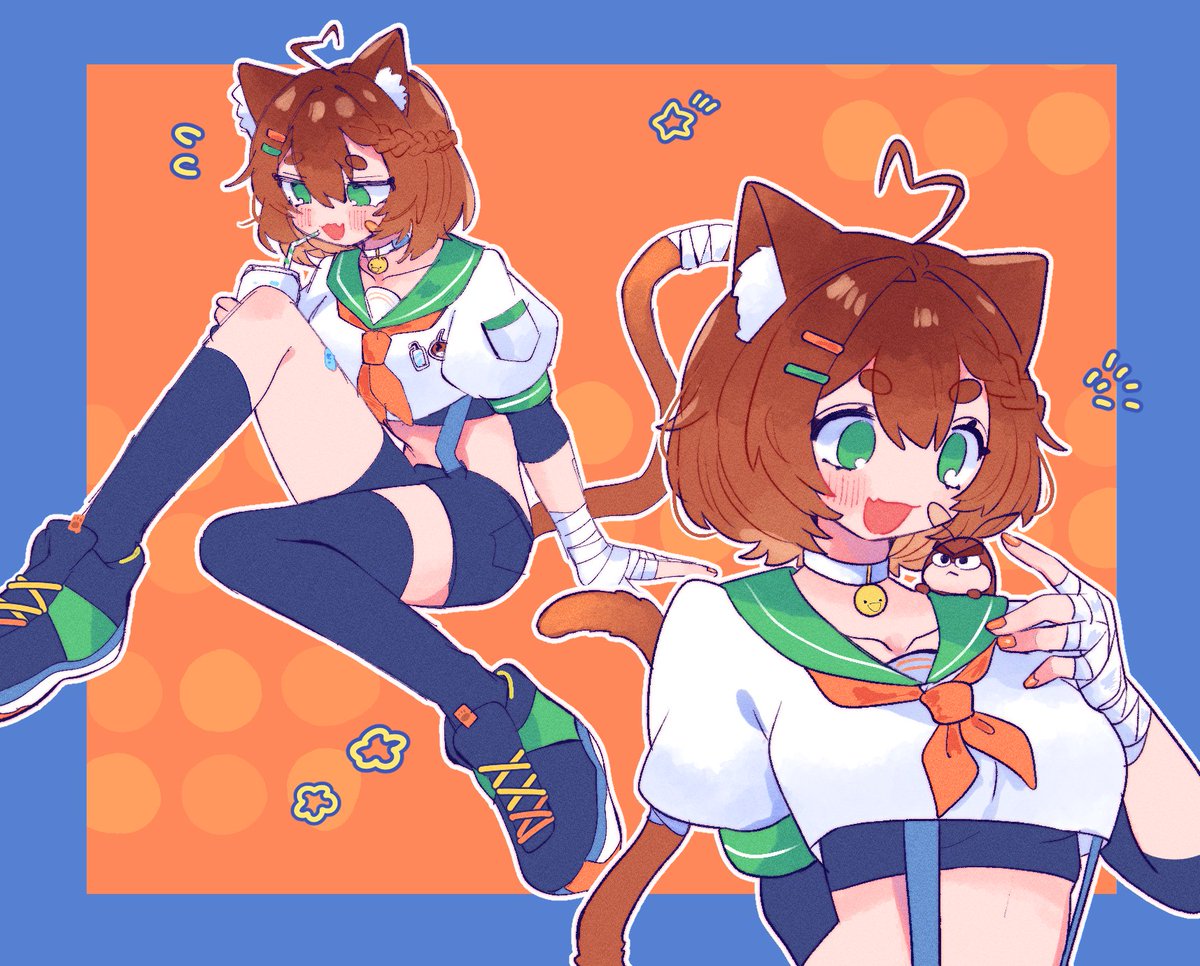 Introduction time!✨

WAAHOOOOO!🥥
I’m Miawy (pronounced Miya-wee), but you can call me Mia!
Your local Orange Tabby Cat 100% 🧡🐱
An enthusiastic gamer, certified gremlin, and professional ankle biter! 
I love having fun with my community and showing them some funky looking