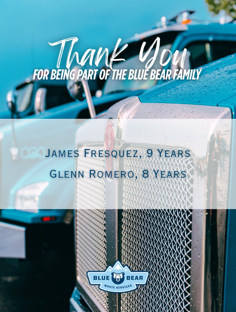 Celebrating our team members with anniversaries this month! Thank you both for your dedication, hard work, and continued commitment to Blue Bear.