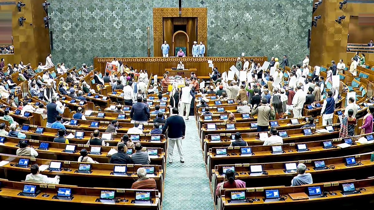 🚨 FULL STORY! ‘Grave and unprecedented disorder’ rocks Lok Sabha

• Lok Sabha Secretariat sources detail CHAOTIC SCENES inside the House when PM's address was CANCELLED.

MPs allegedly climbed onto tables, tore official papers, and hurled them towards the Chair, pushing