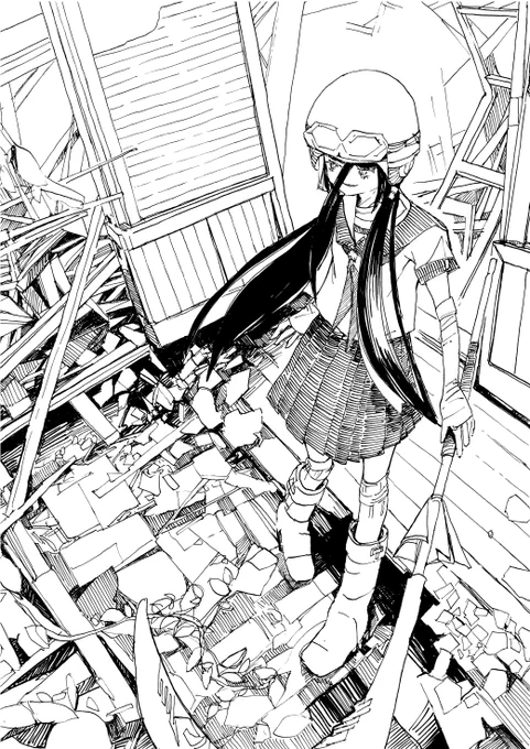 #私はこういう絵を描いています 

モノクロのオリジナルを描きます。スクリーントーン以外はほぼ紙に手描きです

キャラがどんな世界のどんな場所で生きているのかを大事にして描いていきたいです 