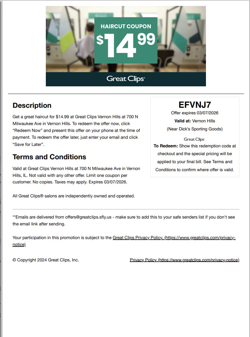 {April 2026} $9.99 + $8.99 Great Clips Coupons tweet media