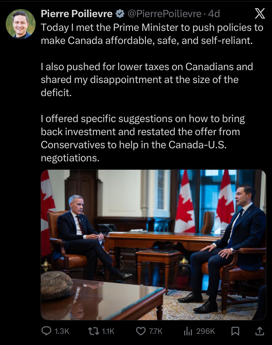 samuelcoates's tweet photo. A PM having a bilateral with a LOTO. Trying to think if that’s happened in UK in recent years? (Not just on margins of a formal event, or a sensitive briefing) https://t.co/mdpGu9WdOz