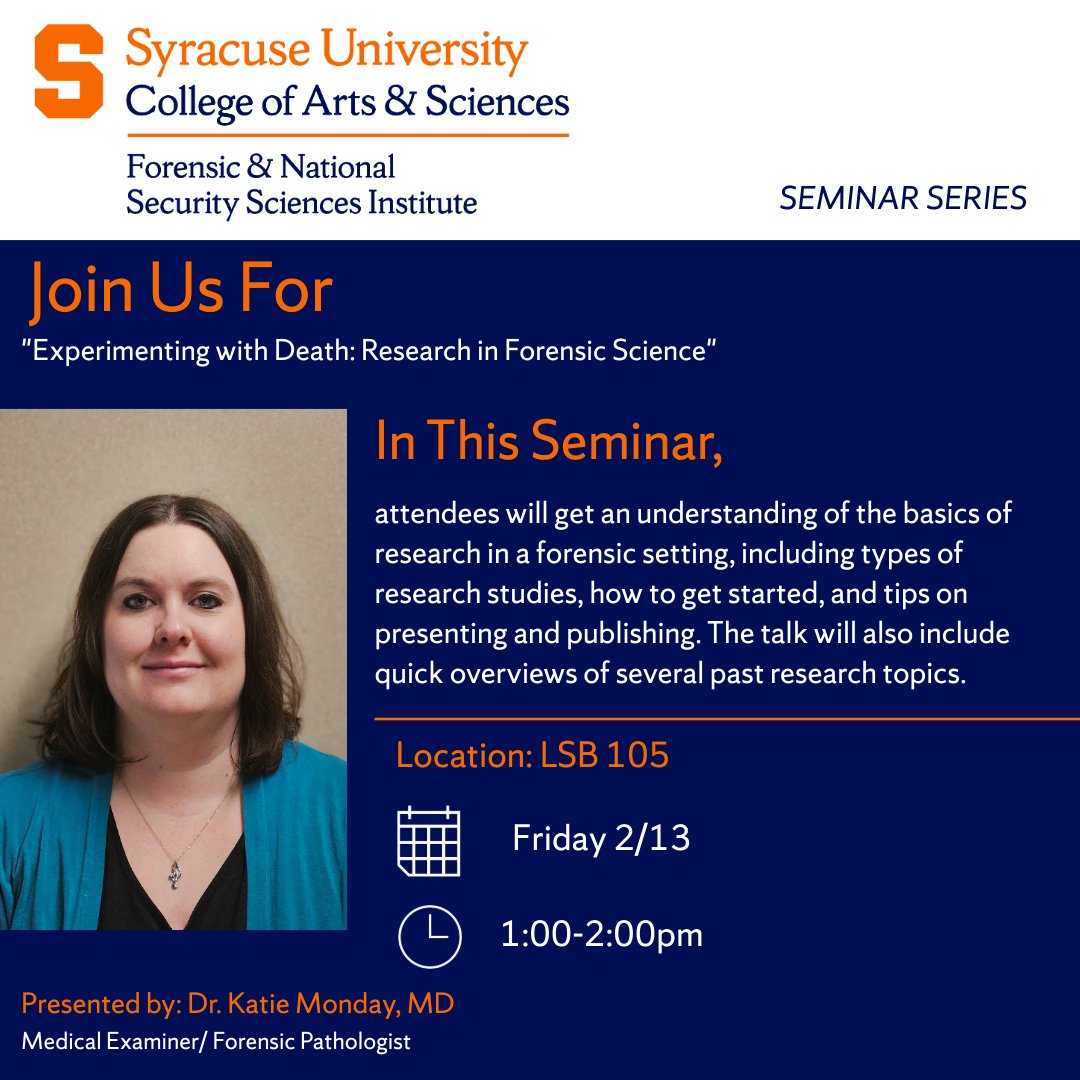 Syracuse University Forensic Science Institute tweet media