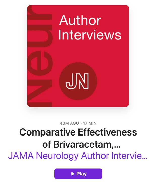 JAMANeuro's tweet image. #Epilepsy treatment continues to evolve with real-world comparative data on newer anti-seizure medications.

Emanuele Cerulli Irelli, MD, and Cynthia Armand, MD, discuss the implications for individualized epilepsy management.

🎧 Listen now: bit.ly/3MeiIFo