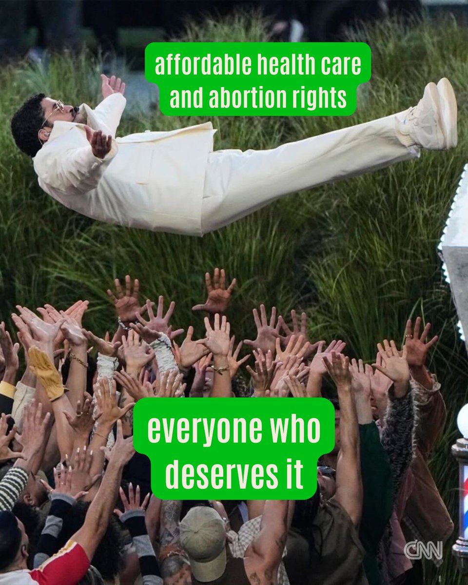 AllAboveAll's tweet photo. We loved #BadBunny’s #SuperBowlLX performance for a lot of reasons — but mostly for the reminder that when the people get the mic, powerful things happen!

That same collective energy is what fuels the fight for affordable healthcare, abortion access, and dignity for all. https://t.co/2IXFt8d6vh