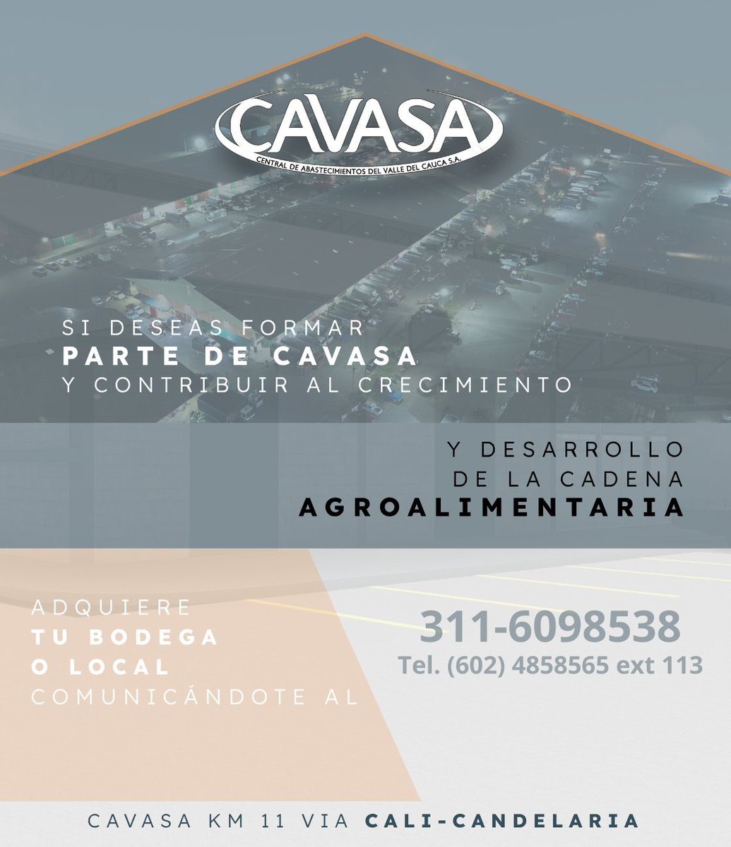Todo gran negocio necesita un punto de partida. 🚀 Con nuestras bodegas y servicios logísticos, llevar tus productos al mercado nunca fue tan fácil. #DeLaIdeaAlÉxito #CAVASA #BodegasParaNegocios #ColombiaCrecimiento