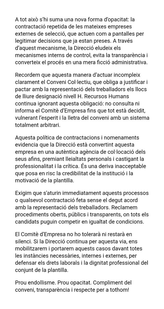 Comitè Empresa TV3 tweet media