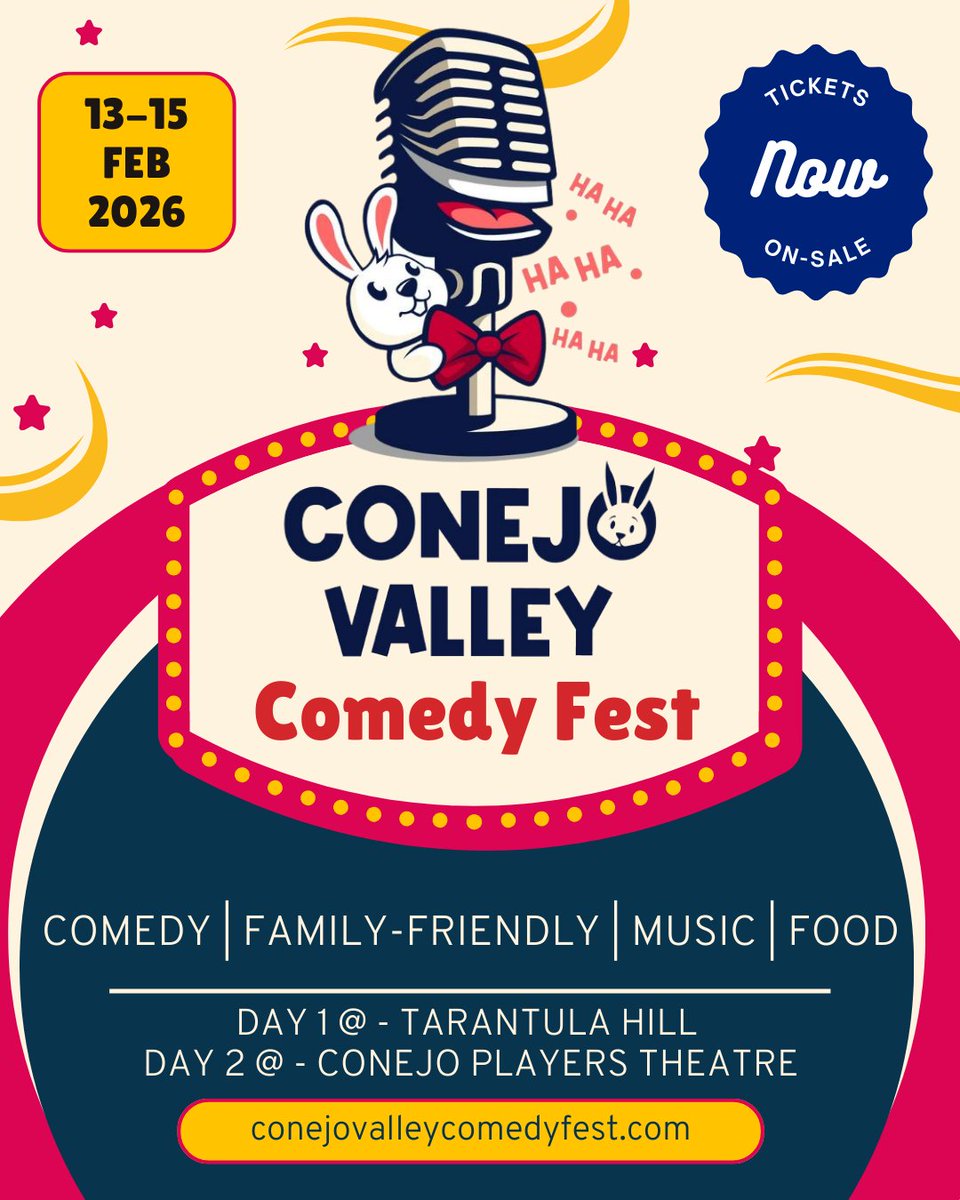 SariKarplus's tweet photo. Take a pause from the real world, and let's share a laugh. I'll be doing standup comedy at the Conejo Valley Comedy Festival on Valentine’s Day 2/14 at 7pm! 

Grab tix before they’re gone:  
https://t.co/7XsBH1f9V3

Recommended: Ages 16+ https://t.co/9IBeZED7kr