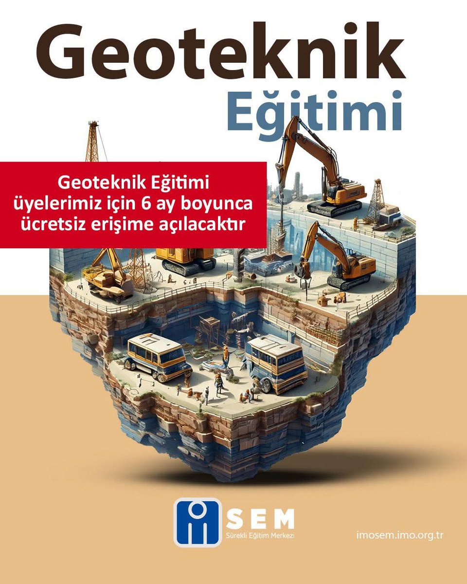 📣 Geoteknik Eğitimi Üyelerimiz İçin 6 Ay Boyunca Ücretsiz Erişime Açılacaktır

👇 

imo.org.tr/TR,214302/geot…