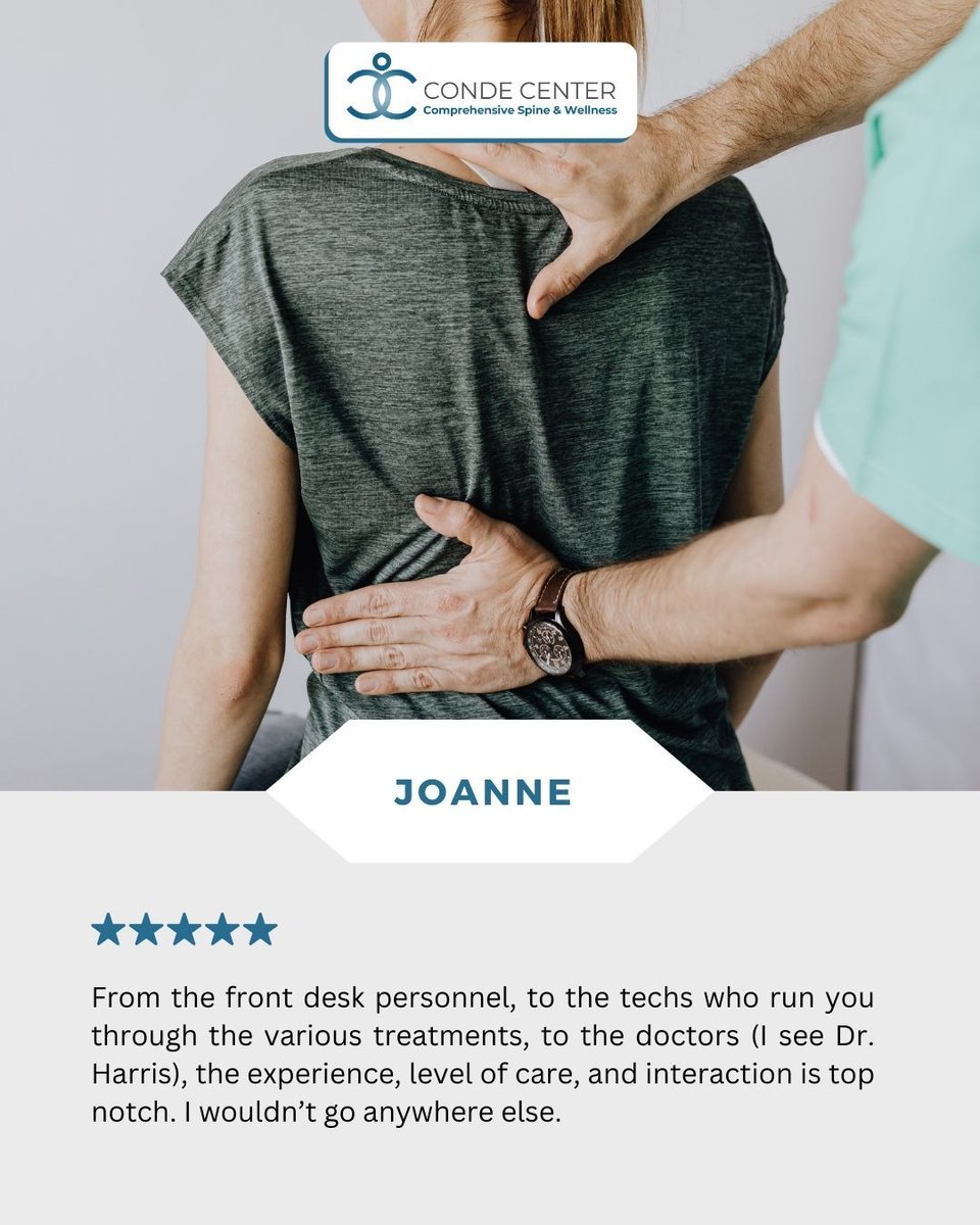 thecondecenter's tweet image. Patient Testimonial 💬

At Conde Center, every member of our team is dedicated to making your experience welcoming, professional, and focused on your health. Your trust is our greatest reward.

#CondeCenter #PatientTestimonial #YourHealthOurMission #WellnessJourney #Chiropractic