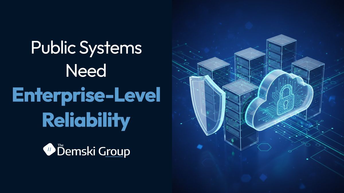 DemskiGroup's tweet photo. Public systems need enterprise-level reliability.
Government software must handle scale, uptime, and long-term stability.
👉 https://t.co/nOtpalWorp
#Infrastructure #GovSystems #ReliableSoftware #DemskiGroup https://t.co/UcDqHTGeSZ
