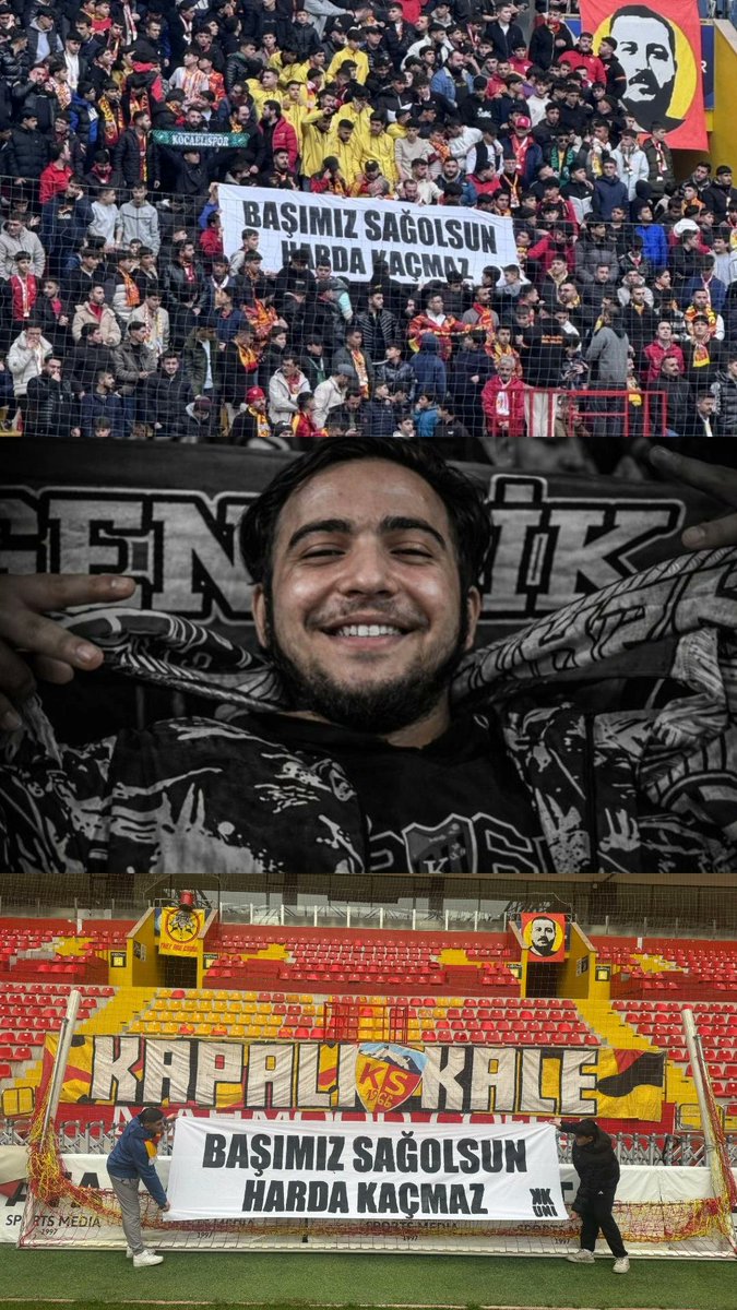 Kocaelispor-Beşiktaş maçında stadyumda yaşanan talihsiz olay sonrası aramızdan ayrılan Harda Kaçmaz kardeşimiz için pankart açıp acımızı paylaşan taziye mesajı ileten Kayserispor taraftarlarını bu duyarlı davranışlarından ötürü takdir ediyoruz.🙏
<a href="/KayserisporFK/">Zecorner Kayserispor</a>
<a href="/kapalikaleUNI/">Kapalı Kale UNI</a>