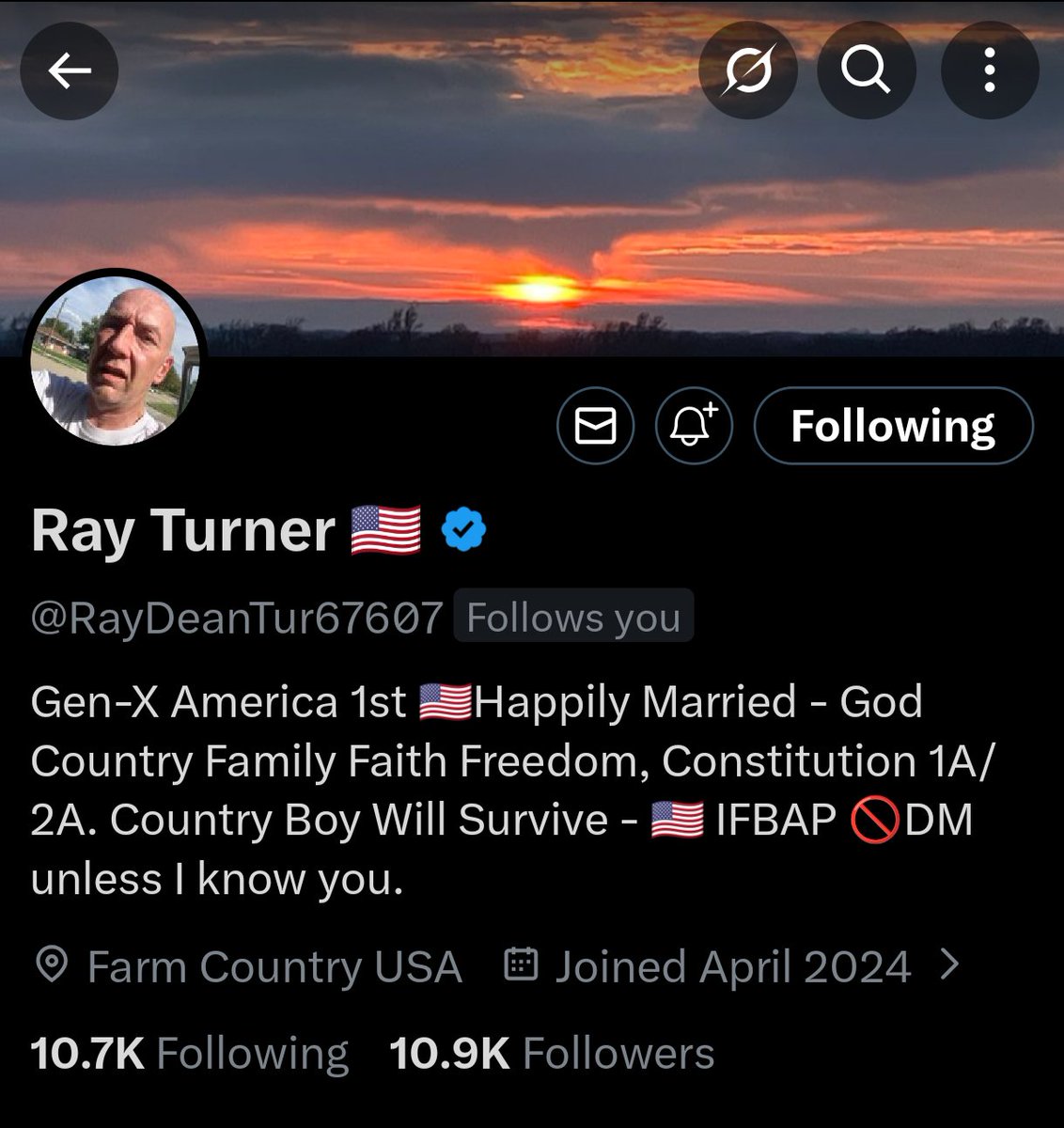 Hello friends! 
Meet my friend <a href="/RayDeanTur67607/">Ray Turner 🇺🇸</a> 
I've known Ray for a while, he's a great guy who interacts and is very kind. 
Let's make him smile today! 
One team, One fight!