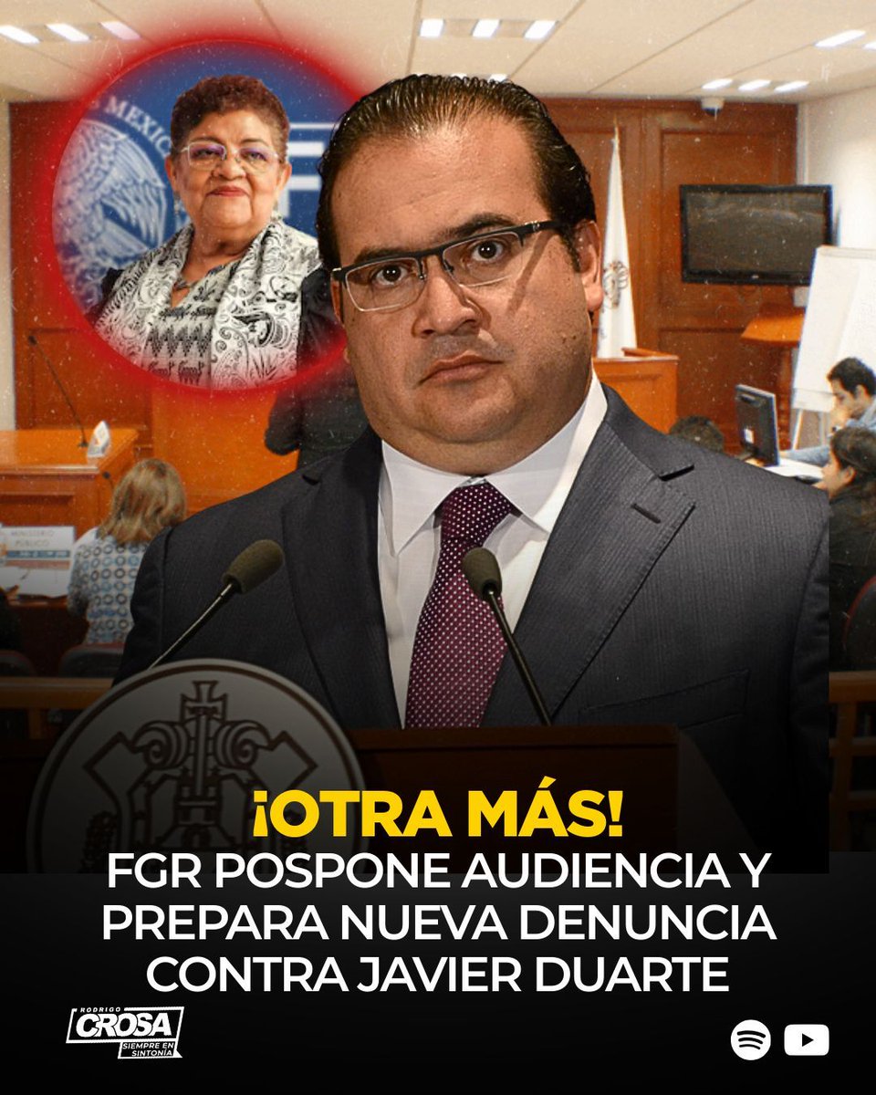 FGR POSPONE AUDIENCIA Y PREPARA NUEVA DENUNCIA CONTRA JAVIER DUARTE ⚖️

La Fiscalía va por una nueva imputación por peculado de 5 millones de pesos del Fondo para Personas con Discapacidad. Si avanza el proceso, Duarte no podría salir libre en abril.