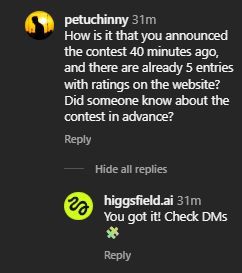 Contest timing concern