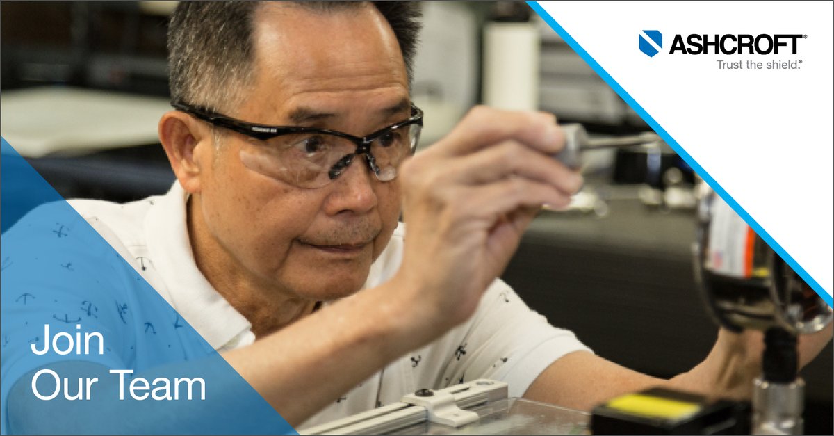 We're hiring! Ashcroft is looking for an experienced Maintenance Mechanic to support our manufacturing operations in Stratford, CT.  This role requires a post–high school trade school certificate and 3–5 years of industrial maintenance experience. hubs.li/Q042nrdh0