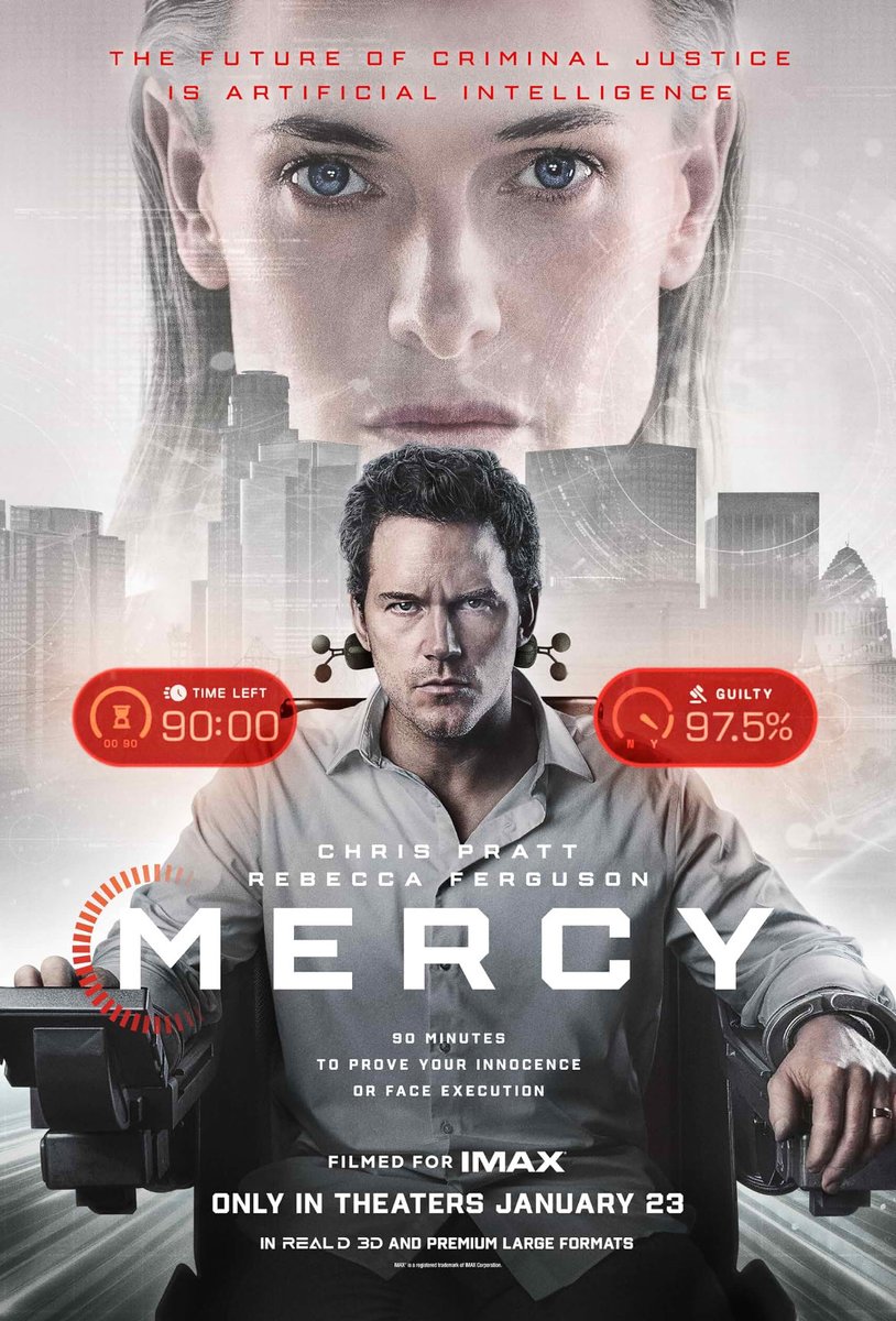 Waking to find himself strapped to a chair and accused of murder, LAPD Detective Chris Raven has 90 minutes to prove his innocence before an AI judge sanctions his execution. Here’s my review of #Mercy 
wedontneedroads.co.uk/reviews/sci-fi…