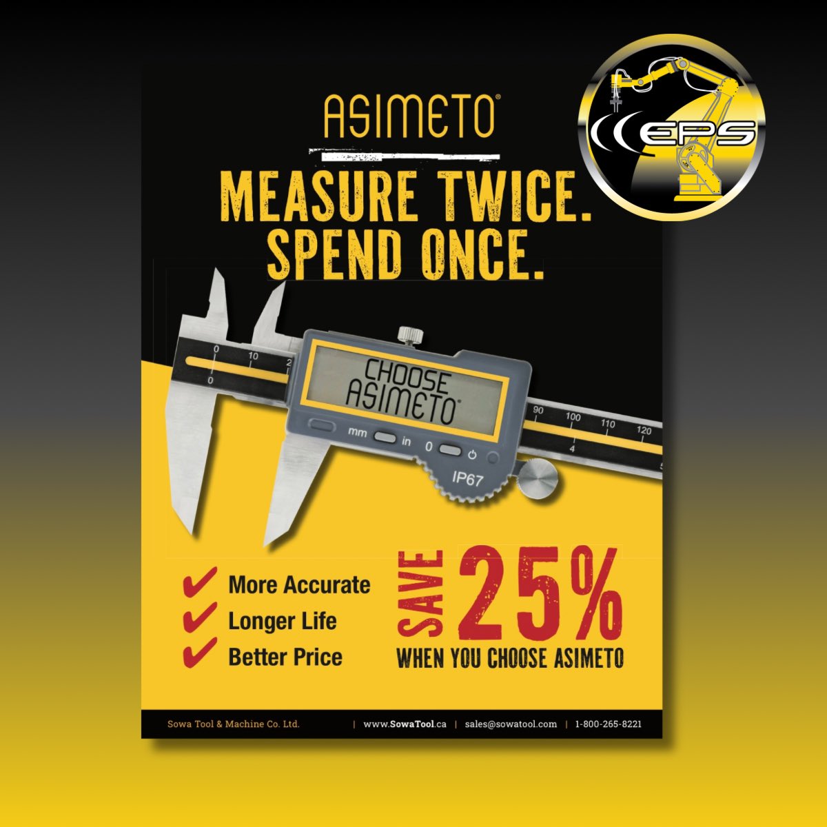Measure Twice, Spend Once! Until March 31, Save up to 25% off when you choose Sowa and Asimeto. Contact Edge to learn more!

#EdgeProductionSupplies #TotalMachiningSolutions #Sowa #machinetools #YEG #YYC #WesternCanada #OilandGas
