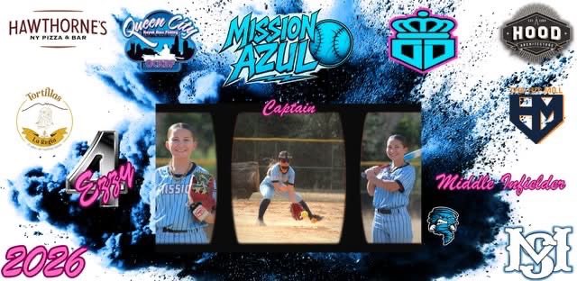 Mission_Azul's tweet photo. 🚨 Player Intro 🚨
Kicking off the 2026 softball season with Ezzy Ferreri (2030)! A true powerhouse in the middle infield and one of our team captains, Ezzy brings grit, leadership, and energy to Azul. We can’t wait to see her shine this season! 💙🥎🔥 https://t.co/CgmIvosTut